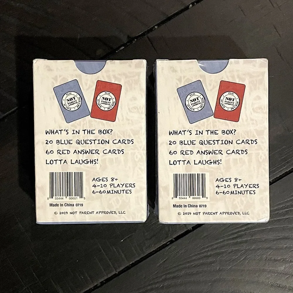 NWT! Not Parent Approved, Kids/Family, Card Game with 2-Expansion Packs. Ages 8+
